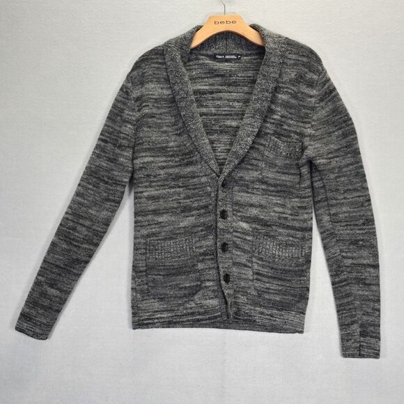 Filippa K Men's Wool  Laine  Cardigan Size Small Gray Black - Picture 1 of 10